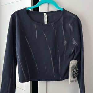 NWT Lululemon Wunder Train Cropped Long Sleeve Fade